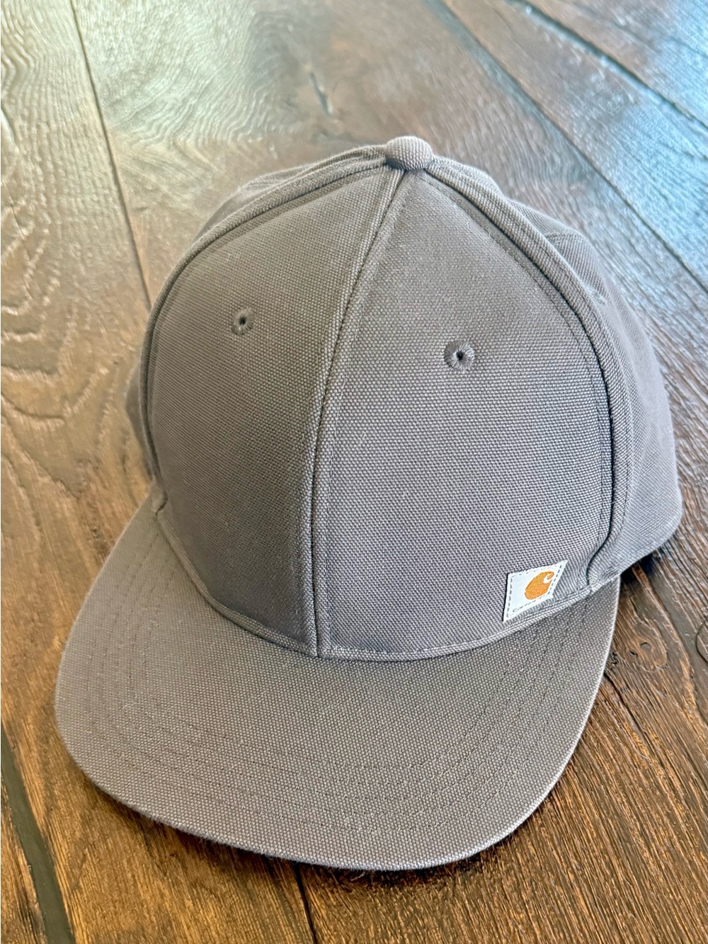 Carhartt Gray Canvas Snapback Cap with Logo Patch